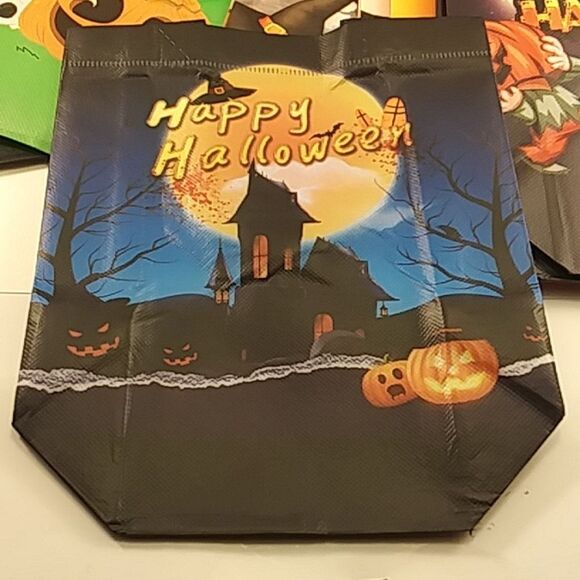 Halloween Trick Or Treat Tote Gift Bags with Handles Multicolor 12 Bags 8"X8"X3" - Picture 8 of 9